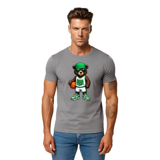 Vyriški pilki marškinėliai Meškinas be džemperio PK4020