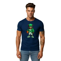 Vyriški tamsiai mėlyni marškinėliai Meškinas su kamuoliu-džemperiu