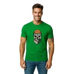 Vyriški žali marškinėliai Kaukolė su kamuoliu