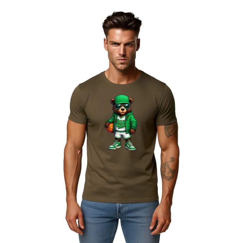 Men's khaki shirt Bear with ball jumper PK4019