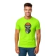 Vyriški žali neoniniai marškinėliai Kaukolė su kamuoliu