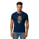 Vyriški tamsiai mėlyni marškinėliai Kaukolė su kamuoliu