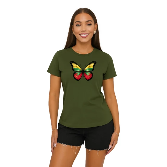 Moteriški chaki marškinėliai Drugelis PK4025