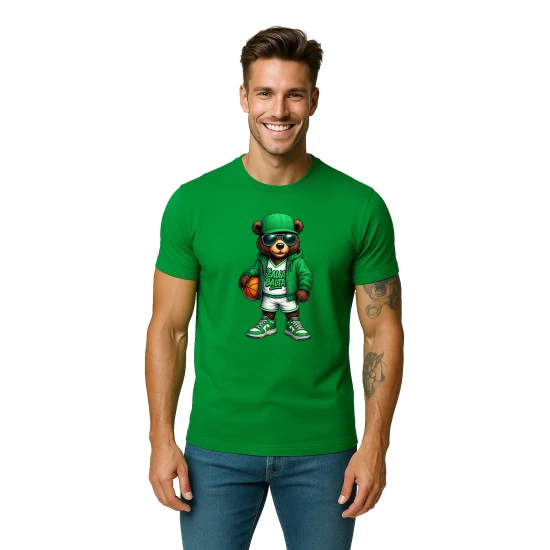 Vyriški žali marškinėliai Meškinas su kamuoliu-džemperiu PK4019