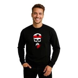Vyriškas juodas džemperis Poland skull cap