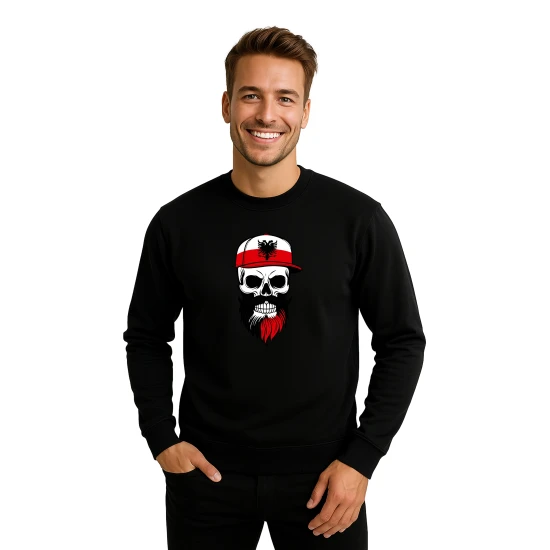 Vyriškas juodas džemperis Poland skull cap PK4038