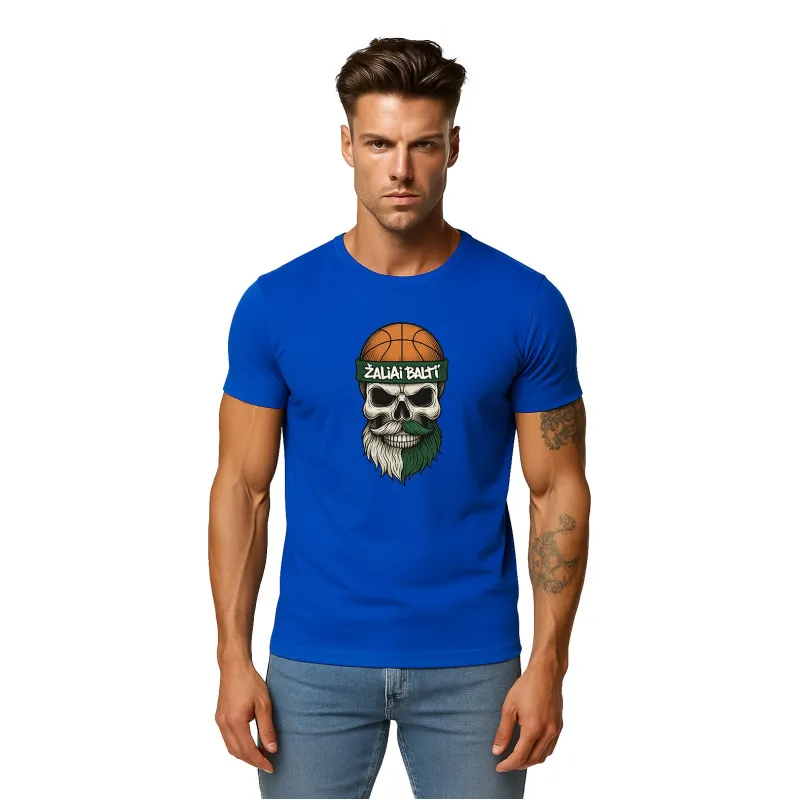 Men's blue shirt Skull and Ball PK4022