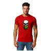 Men's red shirt Skull and beard PK4015