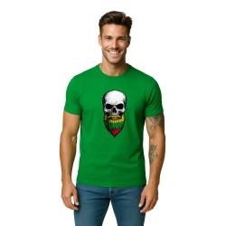 Vyriški žali marškinėliai Kaukolė su barzda