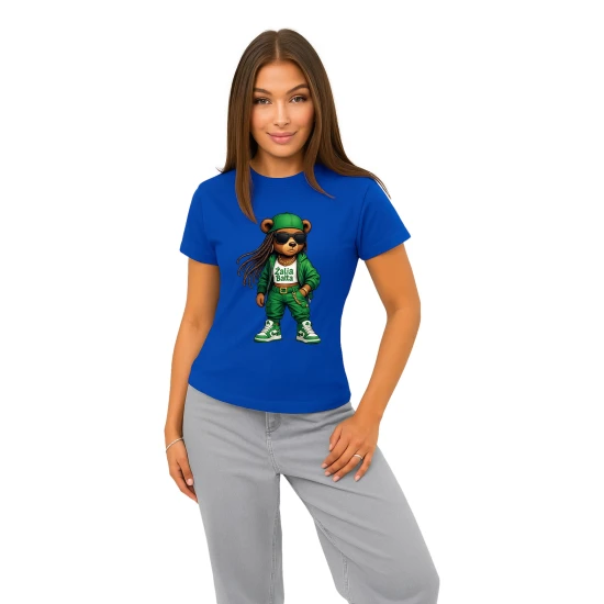 Moteriški mėlyni marškinėliai Meškutė PK4023