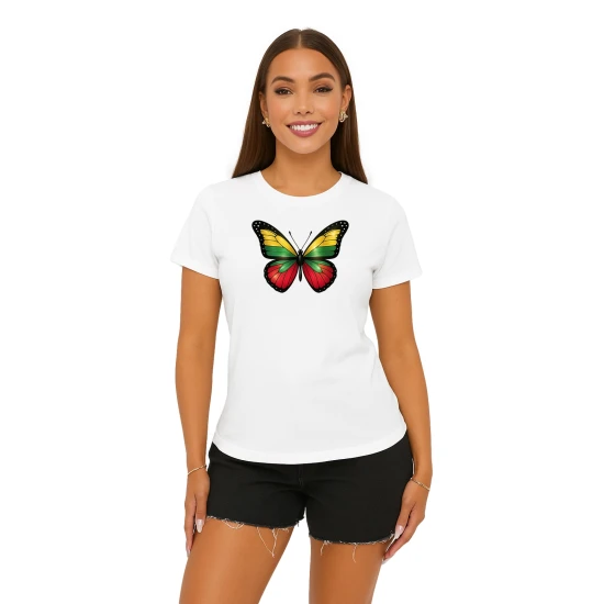 Moteriški balti marškinėliai Drugelis PK4025