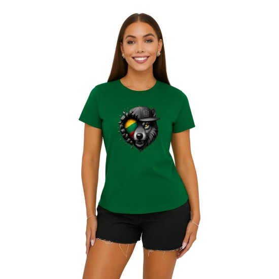 Moteriški žali marškinėliai Vilkas pilkas PK4029