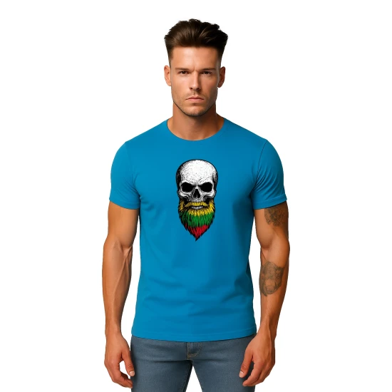 Vyriški turkio marškinėliai Kaukolė su barzda PK4015