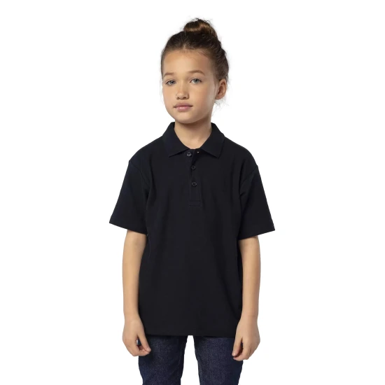 Vaikiški unisex juodos spalvos polo marškinėliai Enjoy Marškinėliai