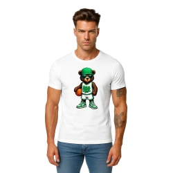 Vyriški balti marškinėliai Meškinas be džemperio