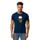 Vyriški tamsiai mėlyni marškinėliai Kaukolė su barzda PK4015