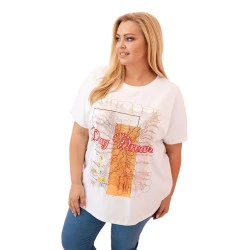 Moteriški balti su oranžine detale marškinėliai Day dream