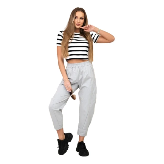 Moteriškos šviesiai pilkos kelnės Punto 30996