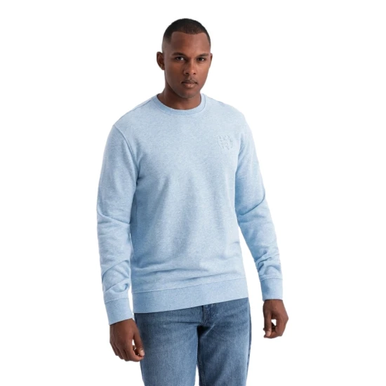 Vyriškas šviesiai mėlynas megztinis Montecarl V3 OM-SSNZ-0163