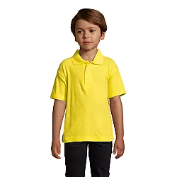 Vaikiški geltonos spalvos polo marškinėliai Enjoy