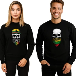 Juodos spalvos džemperių komplektas Kaukolės vytis-plikas su barzda