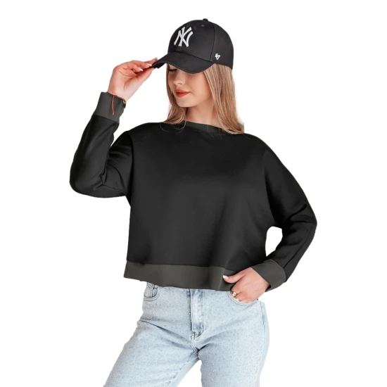 Moteriška juoda palaidinė su pakabuku Nubiss RY2802