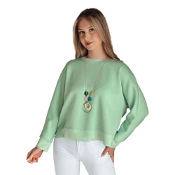 Moteriška mėtinė palaidinė su pakabuku Nubiss