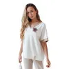 Women's oversized white Shine T-shirt RY2913