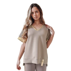 Moteriška oversize tipo rudi marškinėliai Shine