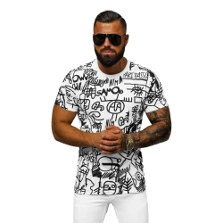 Vyriški baltos spalvos marškinėliai Line