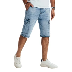 Vyriški mėlyni džinsiniai šortai Efect