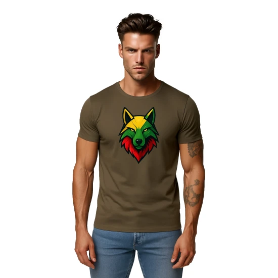 Vyriški chaki marškinėliai Vilkas PK4021