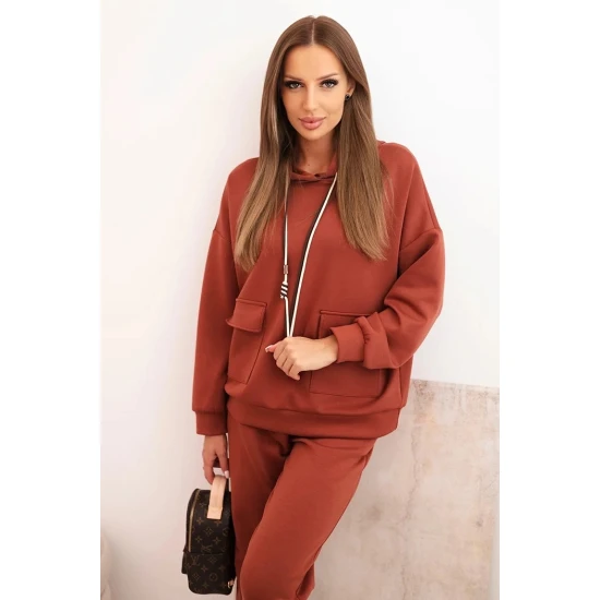 Moteriškas šviesiai rudas laisvalaikio komplektas Nela Moteriški komplektai