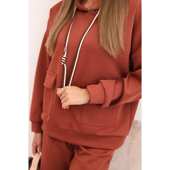 Moteriškas šviesiai rudas laisvalaikio komplektas Nela Moteriški komplektai