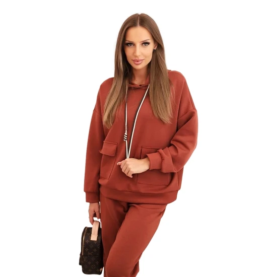 Moteriškas šviesiai rudas laisvalaikio komplektas Nela Moteriški komplektai