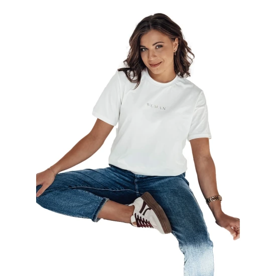 Moteriški balti marškinėliai Woman Marškinėliai su užrašais