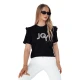 Moteriški juodi marškinėliai Joy Marškinėliai su užrašais