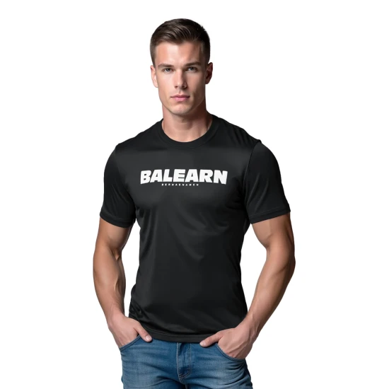 Vyriški juodi marškinėliai Balearn Marškinėliai su užrašais