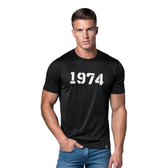 Vyriški juodi marškinėliai Number Marškinėliai su užrašais