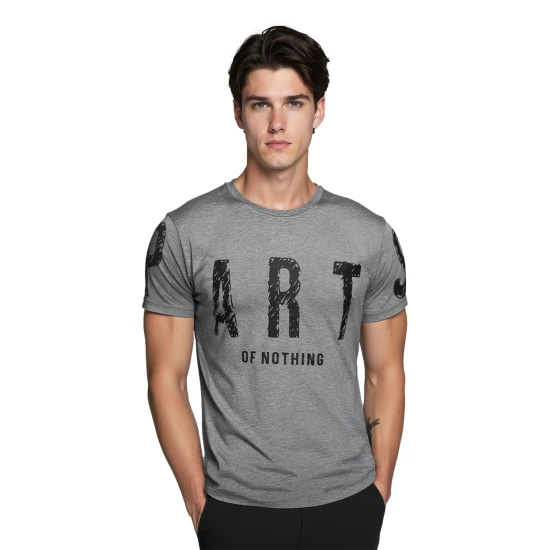 Vyriškli pilki marškinėliai Part Marškinėliai su užrašais