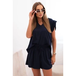 Moteriškas tamsiai mėlynas komplektas Adelain