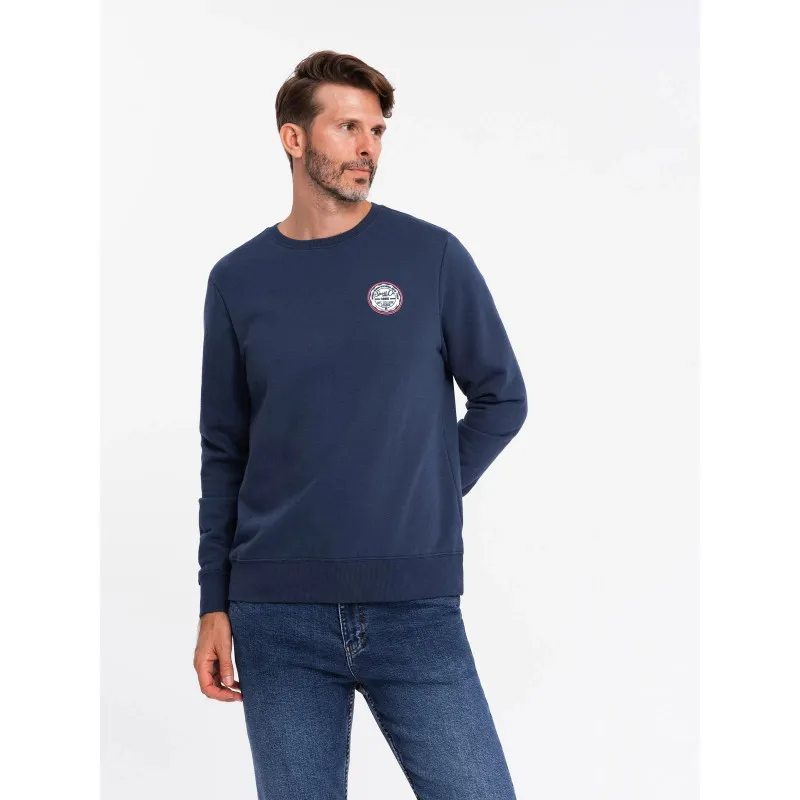 Granatowy sweter męski Solan Swetry bez kaptura