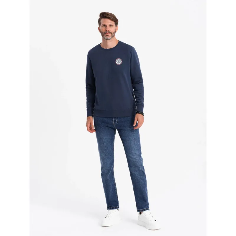 Granatowy sweter męski Solan Swetry bez kaptura