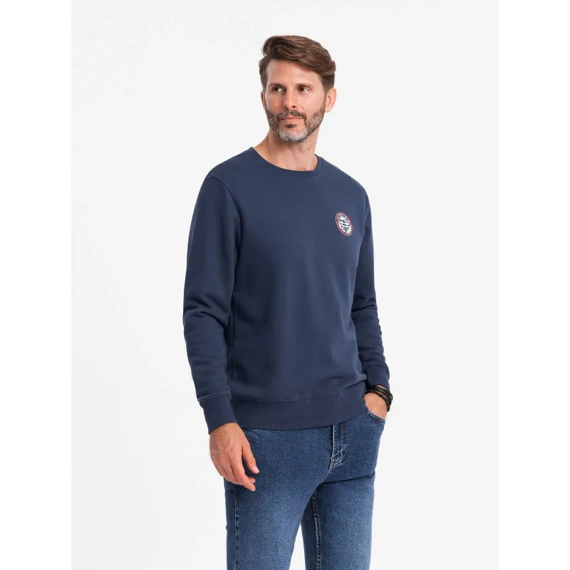 Granatowy sweter męski Solan Swetry bez kaptura