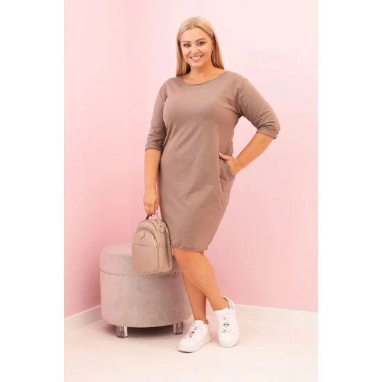 Moteriška rusva suknelė Lena PLIUS dydis moterims