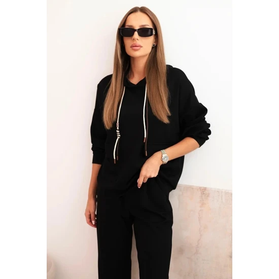 Moteriškas juodas laisvalaikio komplektas Nela Moteriški komplektai