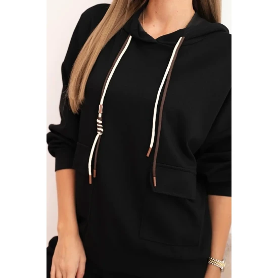 Moteriškas juodas laisvalaikio komplektas Nela Moteriški komplektai