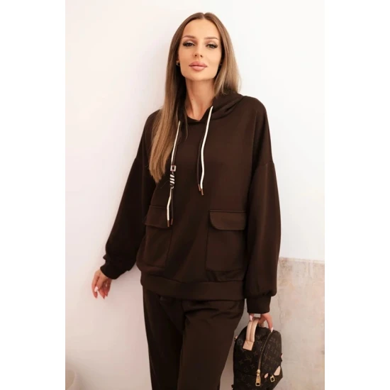 Moteriškas rudas laisvalaikio komplektas Nela Moteriški komplektai