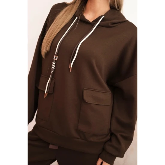 Moteriškas rudas laisvalaikio komplektas Nela Moteriški komplektai