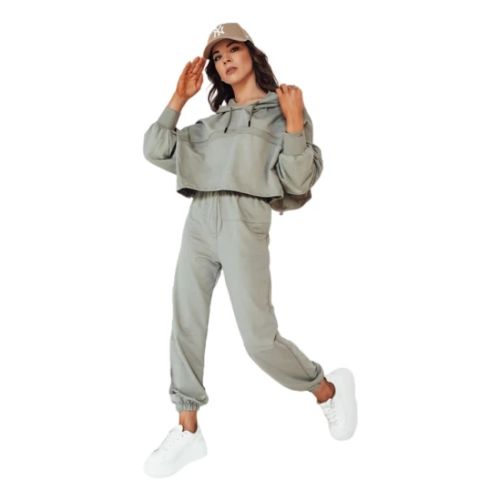 Moteriškas pilkas sportinis kostiumas Bistan Moteriški komplektai